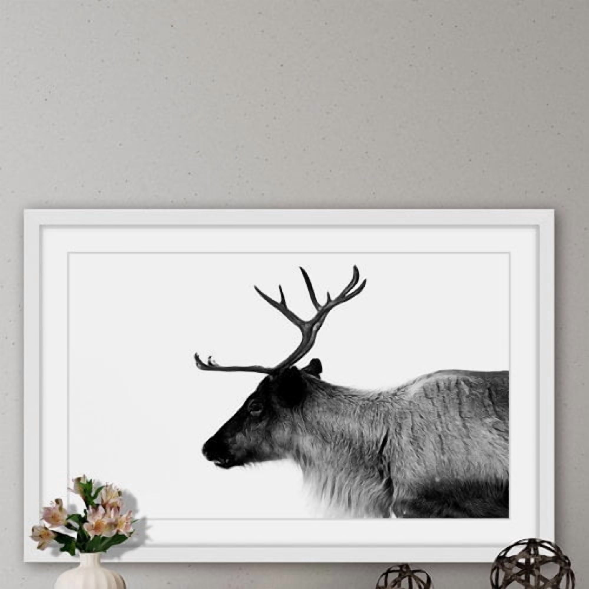 Antler Profile Framed Painting Print