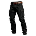 thumbnail image 4 of LODIENY Men Slim Fit Cargo Pants Abrasion Resistant Functional Outdoor Sweatpants Straight Leg Hiking Trousers with Multi Pockets Black S, 4 of 5