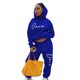 thumbnail image 3 of UKAP Ropa de descanso para mujer, sudaderas con capucha, sudaderas y pantalones de chándal, conjunto de 2 piezas con estampado de letras, mono deportivo para salón, 3 of 4