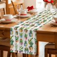 thumbnail image 5 of Tropical Cactus Table Runner 90 Inches, Spring Summer Potted Plants Wooden Bed Runner Dresser Scarves Tabletop for Indoor Outdoor Parties/Ceremony/Banquet, 13" x 90", 5 of 9