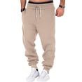 thumbnail image 2 of YDKZYMD Cargo Sweatpants for Men with Pockets Fleece with Pocket Drawstring Winter Warm Cinch Bottom Joggers Pants Athletic Workout Baggy Pants Hiking Heavyweight Sweatpants Khaki 2XL, 2 of 6