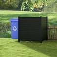 thumbnail image 2 of Gymax Outdoor PVC Privacy Panels 2-Pack Picket Fence W/ 3 Cuspidal Foot Stakes Black, 2 of 10