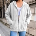 thumbnail image 4 of Zip Up Hoodie Women Long Sleeve Light Jackets for Women Fall and Winter Casual Hooded Sweatshirts, 4 of 4