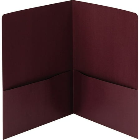 - Smead Linen Two-Pocket Folders - Letter - 2 Pocket(s) - Linen - Maroon - Recycled - 25 / Box SMD87947