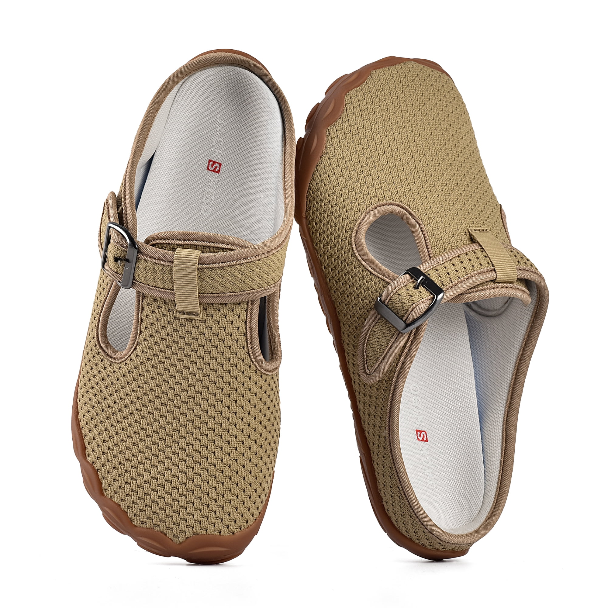 Womens Mules Comfortable Wide Slip On Flat Mules Adjustable Diabetic Nursing Sandals Breathable Indoor Outdoor Slippers Backless Walking Sneakers