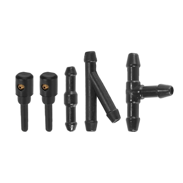 Rear Windshield Washer Nozzles Fit for VW Golf Jetta with Hose Connector - Pack of 5 Black