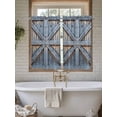 thumbnail image 4 of Farmhouse Wood Grain 2 Panel Kitchen Curtains for Windows, Vintage Country Barn Gate Textured Bathroom Privacy Curtain, Home Décor Window Treatment for Bedroom/Living Room 55"x45", 4 of 6