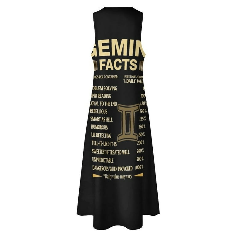 Gemini Facts Zodiac Sign Astrology Birthday Gift Long Dress summer