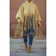 thumbnail image 4 of Haut à Franges à Manches Longues et Col Haut pour Femmes, Grande Taille, Poncho à Franges, 4 of 7