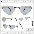 thumbnail image 2 of Womens Luxury Fashion Rimless Triangular Designer Sunglasses Gold - Grey, 2 of 8
