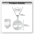 thumbnail image 3 of Avaner Tree of Life Necklace for Women Stainless Steel Silver Clear Round Pendant Neck Chains Family Tree Fashion Charm Luxury Jewelry Wedding Gift, 3 of 8