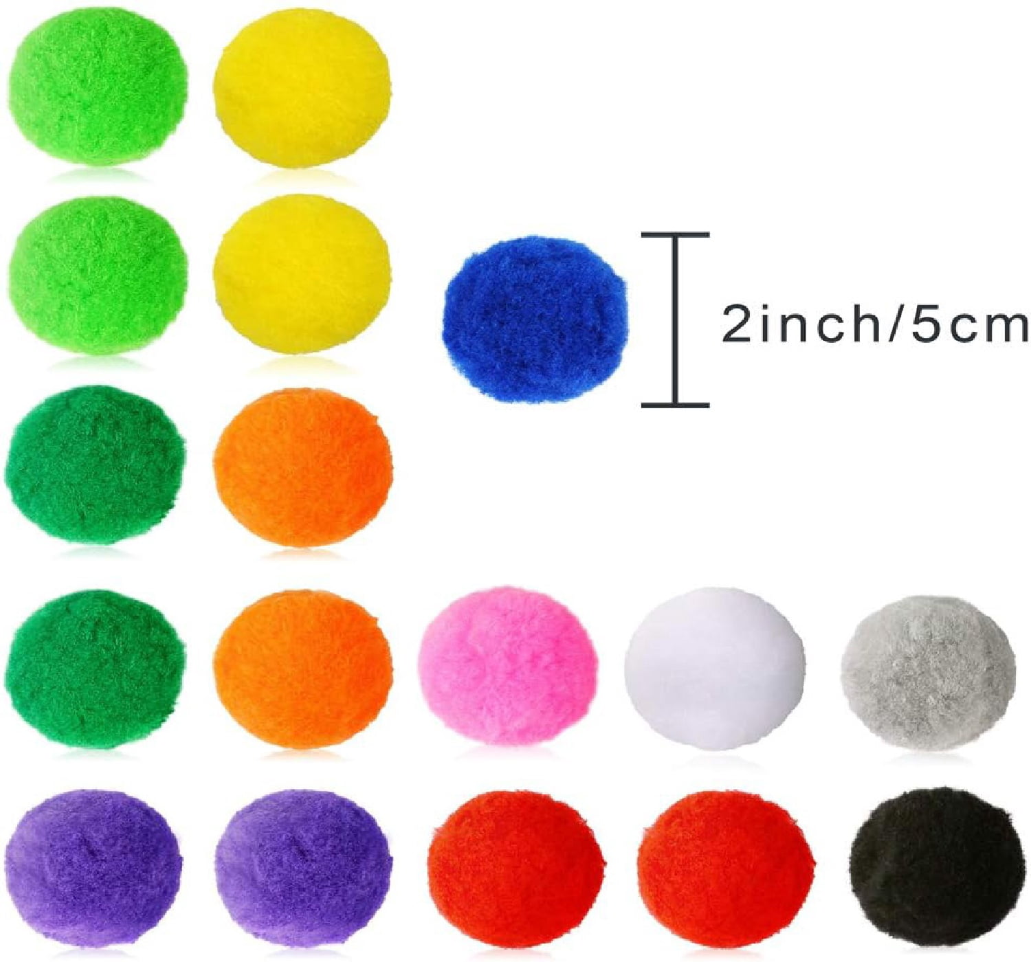 2 Inch Craft Pom Poms,TGY 72 Pcs Arts and Crafts Pom Poms,Soft Fuzzy Pom Poms Balls for DIY Decorations