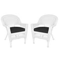 thumbnail image 2 of Jeco Wicker Chair in White with Black Cushion (Set of 2), 2 of 7