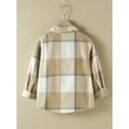 thumbnail image 3 of Musuos Kids Baby Plaid Shirt Jacket Casual Lapel Long Sleeve Button Jacket with Breast Pockets for Toddler Boys Girls, 3 of 8