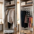 thumbnail image 6 of 5 Tier Metal Hangers with Clips - Pack of 2 Space-Saving Wire Hangers, Heavy Duty Stainless Steel Clothes Hangers for Pants, Skirts, Scarves, and Jeans - Ideal for Closet Organization, 6 of 7