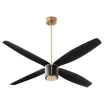 3-116-4015 Oxygen Lighting Samaran - 4 Blade Ceiling Fan-14 Inches Tall and 60 Inches Wide-Aged Brass, Black Finish