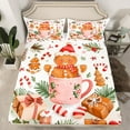 thumbnail image 2 of Manfei Cute Gingerbread Man Full Size Sheets,Christmas Dessert Bed Sheets,Pink Brown White Sheet Sets For Girls,Ultra Soft Home Decor,4-Piece, 2 of 7