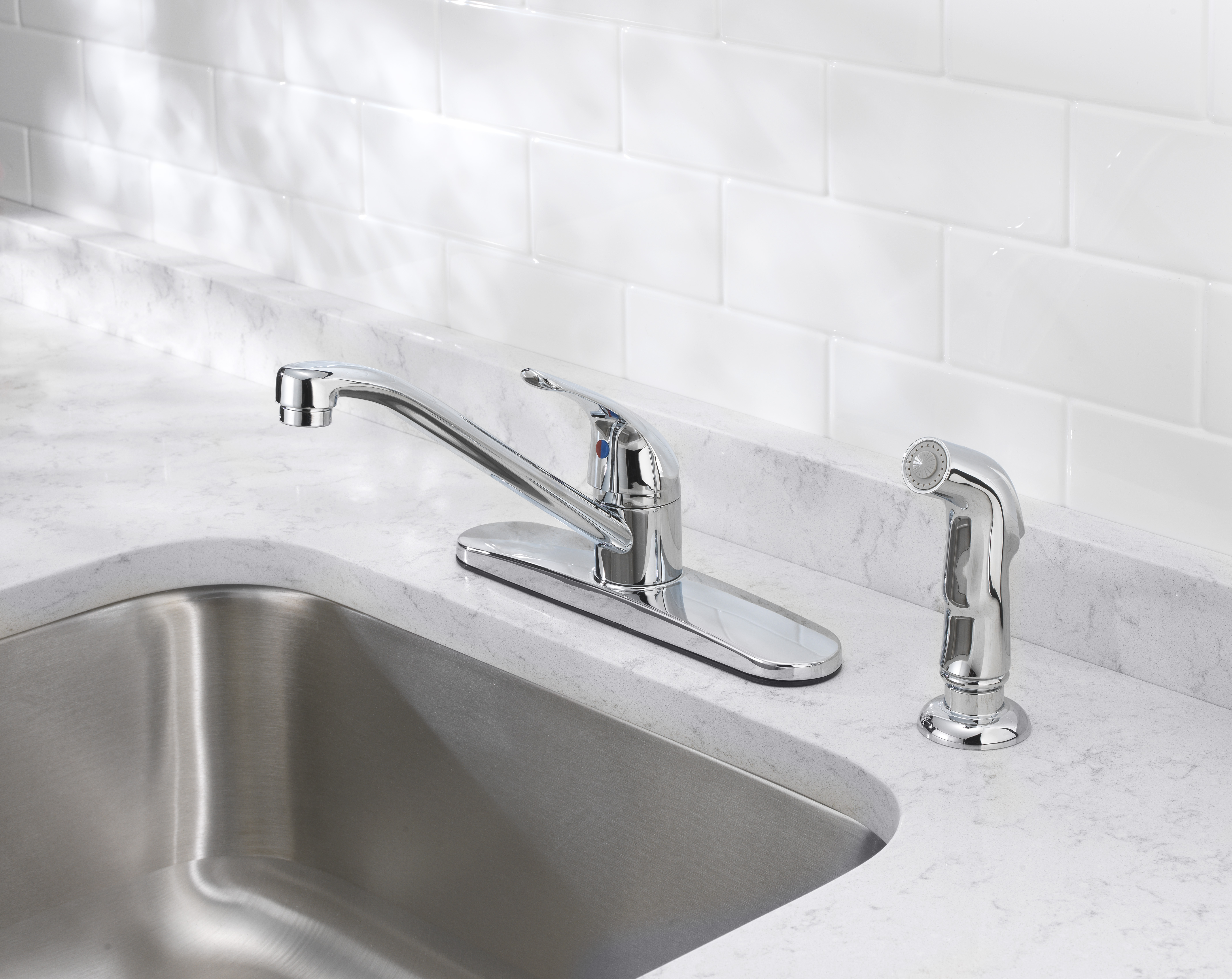 Mainstays 8" Centerset Chrome Kitchen Faucet with Side Spray photo 2