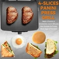 thumbnail image 3 of Baker's Friend Panini Press Electric Griddle, Panini Grill Press Sandwich Maker Press, Grilled Cheese Maker, Sandwichera Electrical, Browning Control, Non Stick Surfaces, 4-Slices, Stainless Steel, 3 of 5