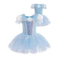 thumbnail image 2 of ATAIKU 3-9Y Kids Girls Princess Ballet Dress Short Sleeve Leotards Skirted Tutu Dancewear Halloween Christmas Party Dress, 2 of 14