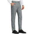 thumbnail image 4 of Lars Amadeus Men's Classic Plaid Dress Flat Front Checked Office Prom Trousers, 4 of 6