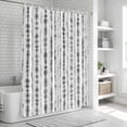 thumbnail image 6 of Black Grey Stripes Bathroom Shower Curtains with 12 Hooks Polyester Waterproof Shower Curtain for Stalls and Bathtubs Farmhouse Striped Modern Abstract Art Decorative Bathroom Curtain 72x96 Inches, 6 of 9