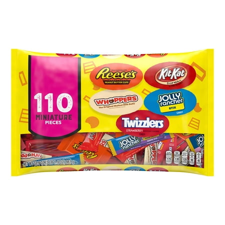 Hershey, Miniatures Chocolate and Sweets Assortment Candy, Halloween, 33.9 oz, Bulk Variety Bag (110 Pieces)