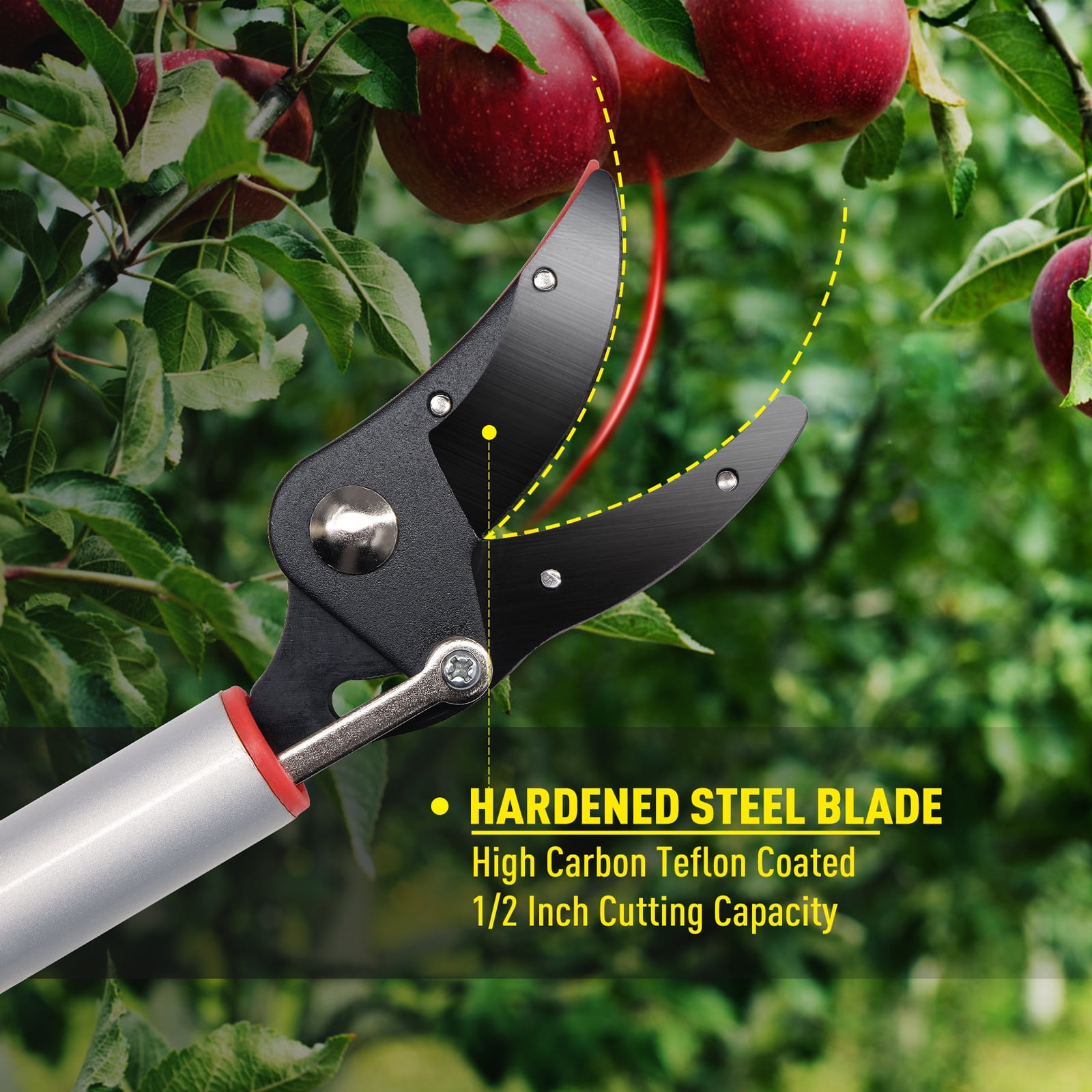 Hortem Garden Pro 35” Adjustable Long Reach Adjustable Right-Handed Pruner & Lopper with Bypass