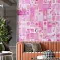thumbnail image 2 of Idea4wall 4pcs Playful Pink Pop Culture Dynamic Collage of Modern Wall Murals, Removable Self-Adhesive Stick Wallpaper Large Wall Stickers for Home Decorative, 96"x96", 2 of 5