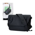 thumbnail image 3 of Un bolso de hombre negro, de 20 cm de alto × 30 cm de ancho × 7 cm de grosor. Rojo Verde, 3 of 5