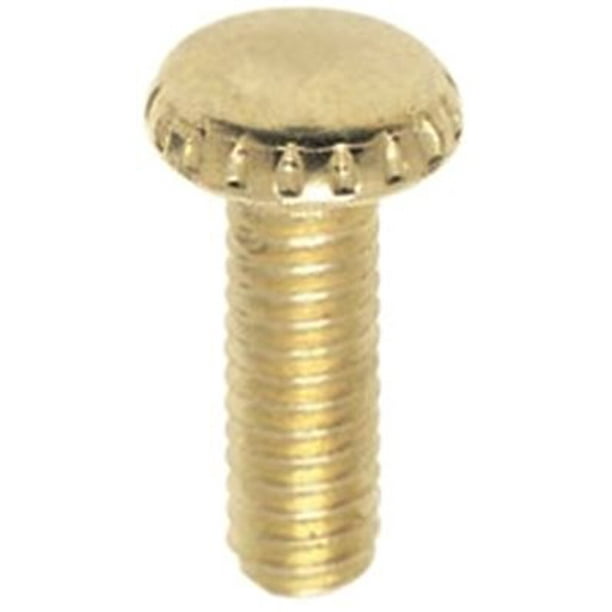 SATCO® STEEL KNURLED HEAD THUMB SCREW, 8/32 BRASS, 1/2 IN. per 500 Each