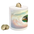 thumbnail image 2 of Earth Piggy Bank, Vibrant Colorful Image of Planet Earth Vivid Continents Swirling Clouds Ecology Theme, Ceramic Coin Bank Money Box for Cash Saving, 3.6" X 3.2", Multicolor, by Ambesonne, 2 of 4