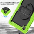 thumbnail image 7 of Case for Samsung Galaxy Tab A8 10.5 Inch 2022 with Screen Protector, 360 Degree Rotating Kickstand Hand Strap Heavy Duty Shockproof Cover with Shoulder Strap, Lime, 7 of 7