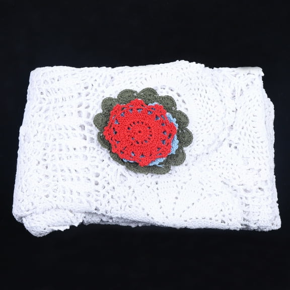 ChicHomey White Round Vintage Crochet Lace Cotton Floral Tablecloth Wedding Party 52inch