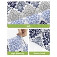thumbnail image 4 of Blue Boho Flowers Bar Stool Covers Set of 4, Modern Luxurious Ombre Geometric Floral Stretch Bar Chair Covers with Backs, Removable Pub Counter Height Chair Cover for Kitchen Dining Room Cafe, 4 of 7