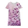 thumbnail image 4 of Fatuov Loose Fit Summer Dress for Girls Boho Flowy Dress for Gift Floral Print Crew Neck Sundress Size 13-14 Years, 4 of 4