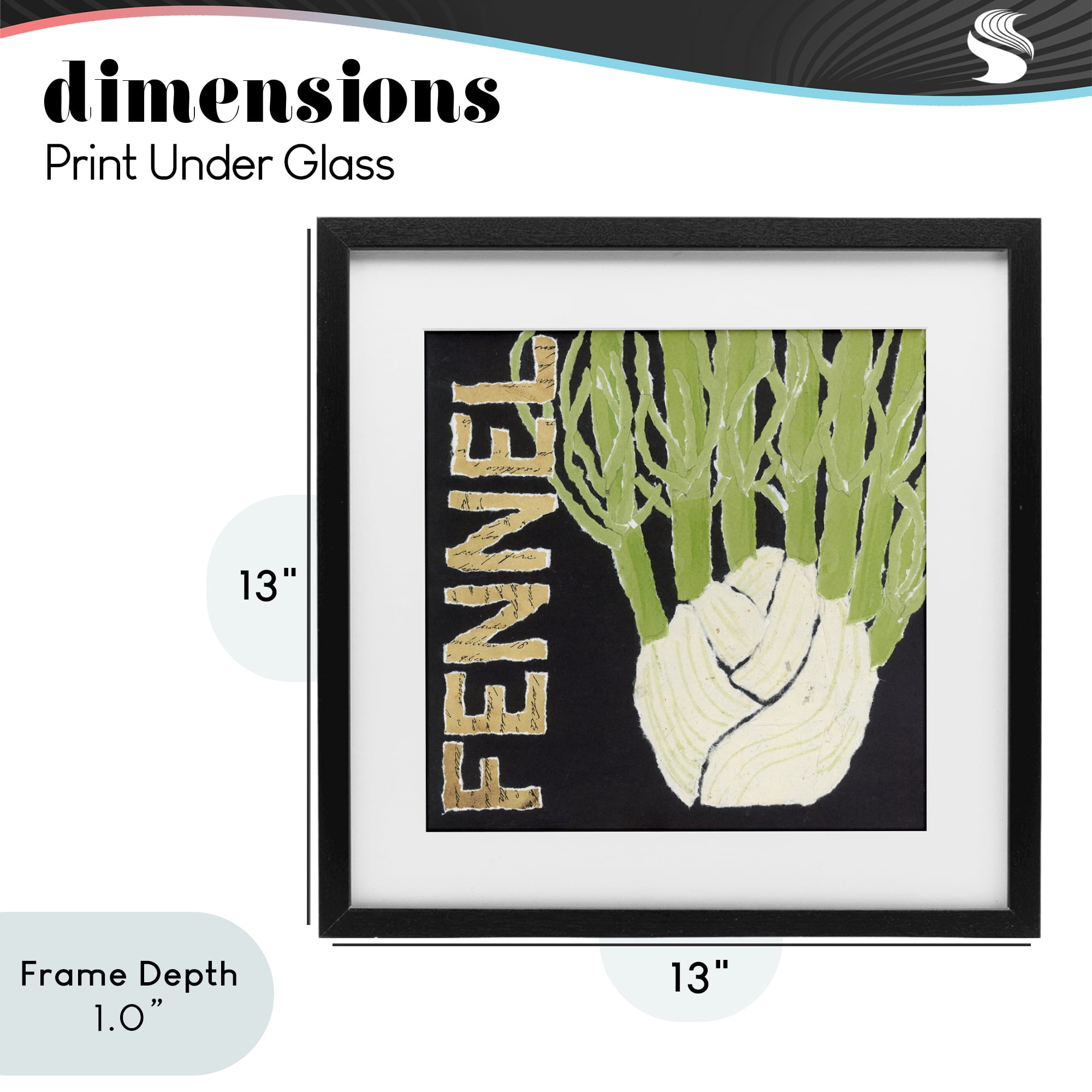 Stupell Industries Fennel Root Vegetable Black Framed Print Under Glass, design by Nancy Overton