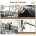 thumbnail image 4 of CASAINC Double Handle Bridge Kitchen Faucet with Pull Out Sprayer, Side Sprayer, Deck Mounted, Brushed Nickel, 4 of 4