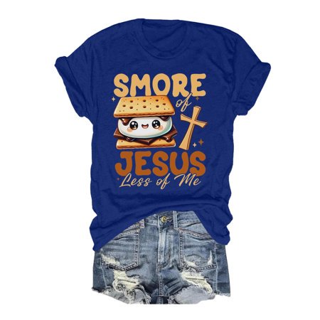 LUOGENLI T-shirts pour Femmes T-shirts Décontractés à Col Rond Haut à Manches Courtes pour Confort et Style T-shirts Graphiques pour Femmes T-shirts de la Saint-Valentin Bleu TG