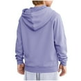 thumbnail image 6 of BFHHYA Boys (5-14Y) Quarter-Zip Hoodie Raglan-Sleeve Pullover Long Sleeve Solid Color Casual Sweatshirt with Pockets, for Family Hikes, 6 of 8
