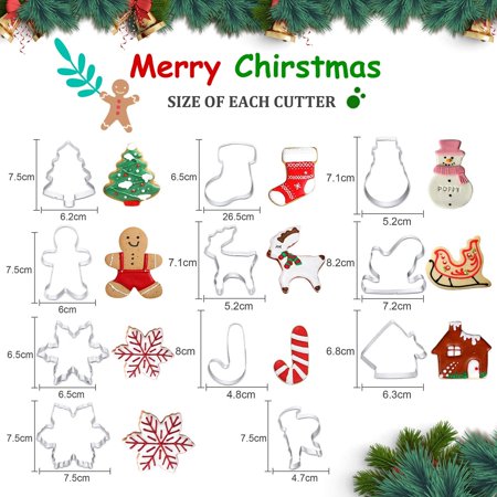Cookie Cutters 8Pcs Winter Christmas Cookie Cutter Set with Decorating