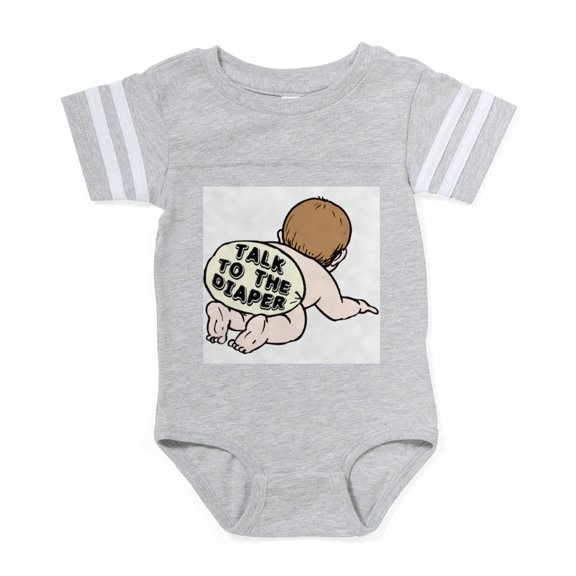 CafePress - FIN Talk To Diaper Butt - Cute Infant Baby Football Bodysuit