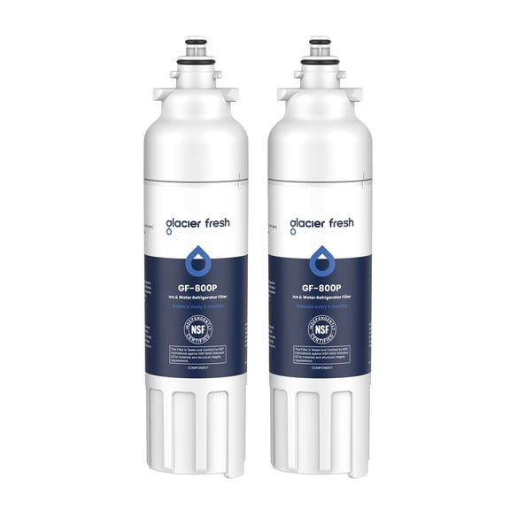 GLACIER FRESH Replacement for LT800P Refrigerator Water Filter, Compatible with LG LT800P, LT800PC, LSXS26326S, Kenmore 46-9490, 2 Pack