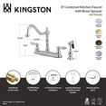 thumbnail image 4 of Kingston KB1755ALBS Heritage Two-Handle 4-Hole 8" Centerset Kitchen Faucet with Brass Sprayer in Oil Rubbed Bronze, 4 of 4