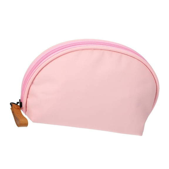 Vocoste Half Moon Makeup Bag Small Half Moon Cosmetic Beauty Bag for Purse Cosmetic Organizer Pink Beige