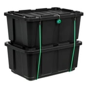 IRIS 27 Gal/108 Qt Large All-Weather Heavy-Duty Stackable Storage Plastic Bin Tote Container with Quick Snap Lid, 4Pk