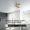 thumbnail image 4 of Matthews Fan Company IR3H-BRBR-LM-42 Irene 42" Brushed Brass Hugger Ceiling Fan with 3 Light Maple Blades, Remote and Wall Control, Indoor/Outdoor Damp Rated, 4 of 6