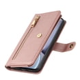 thumbnail image 4 of ELEHOLD Luxury Wallet Case for iPhone XR (6.1") Card Slots Zipper Purse Stand Function with Crossbody Strap Wrist Strap PU Leather Shockproof Case for iPhone XR,Rosegold, 4 of 7