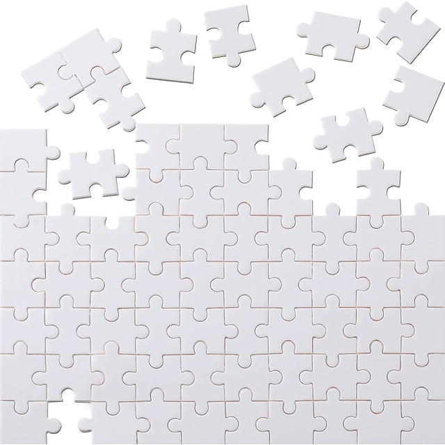70 Piece Blank Puzzle Blank Puzzle White Rectangle Decorative Puzzle for Decoration