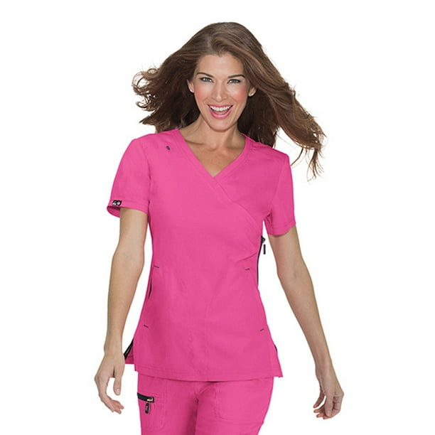 Koi Designer Scrubs Koi Lite Women's "Philosophy" 316 Mock Wrap Side Zipper Scrub TopFREE